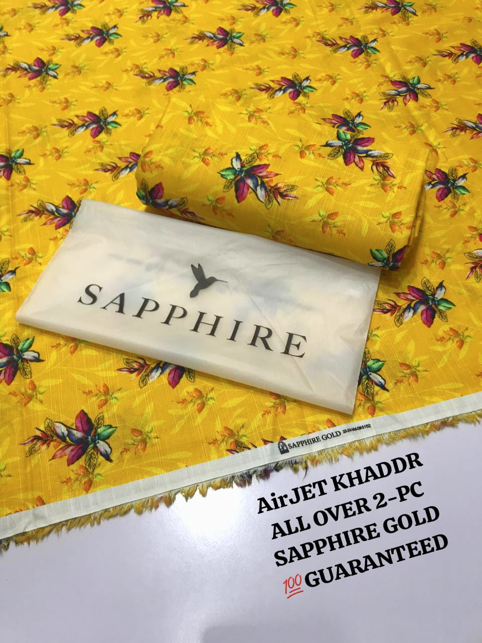 AIRJET KHADDAR ALL OVER  2PC | SAPPHIRE GOLD 204