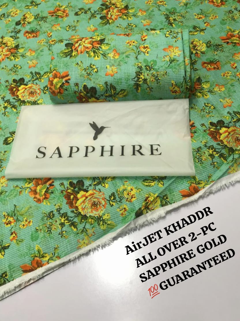 AIRJET KHADDAR ALL OVER  2PC | SAPPHIRE GOLD 208