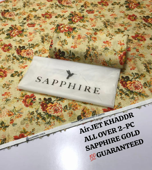 AIRJET KHADDAR ALL OVER  2PC | SAPPHIRE GOLD 211